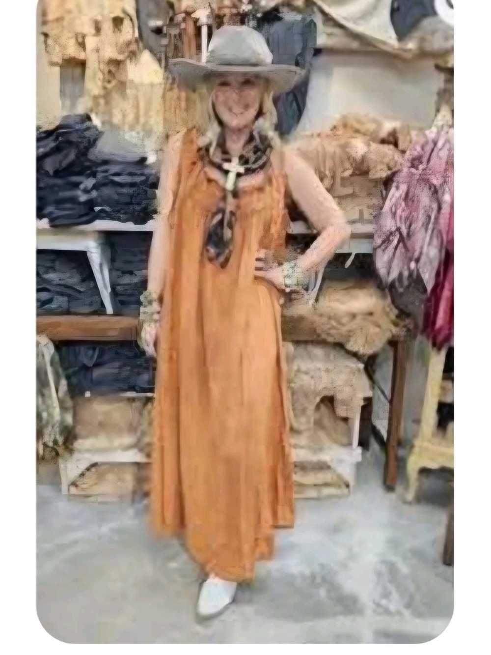 A RARE BIRD RUST BOHO DRESS OS - Picture 1 of 2